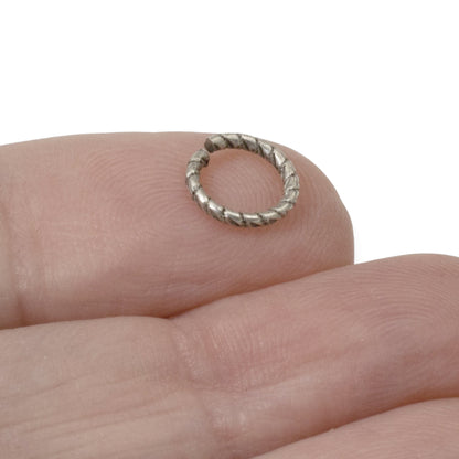 Circle Jump Rings Antique Silver Textured, 20-Pack 9mm Nunn Design Findings