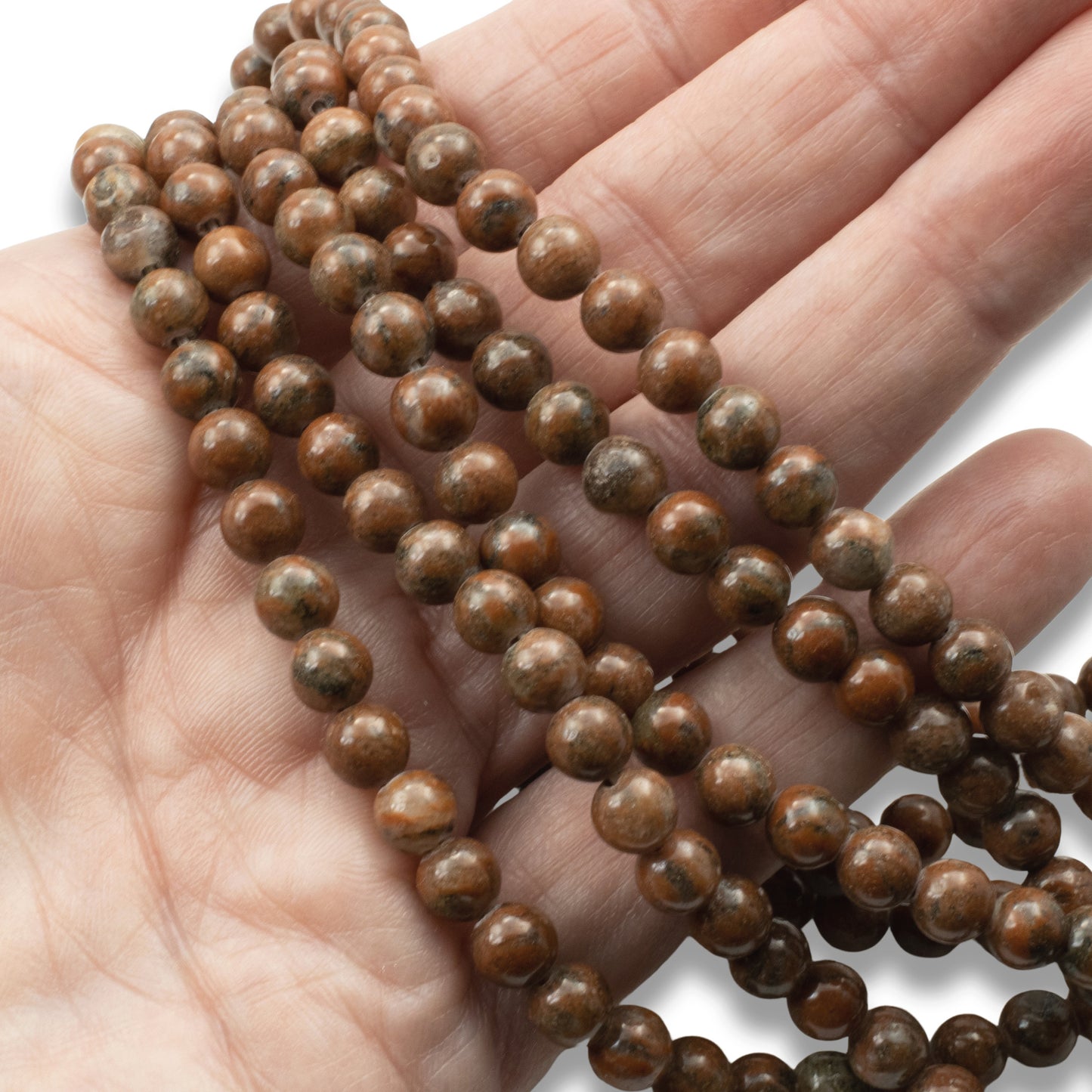 Brazil Agate Beads: 6mm Round Reddish Brown Gemstone Strand Natural Stone Jewelry Making Supplies 60pcs