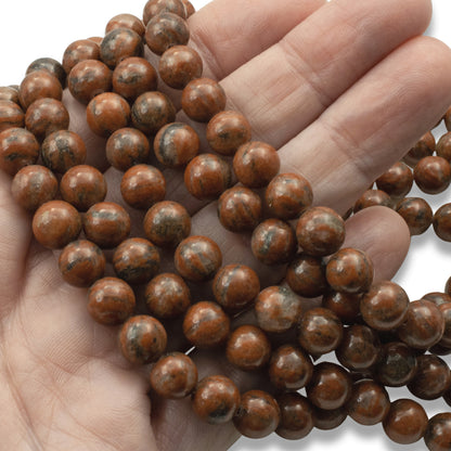Brazil Agate 8mm Round Gemstone Beads Natural Brown 15" Strand Jewelry Making