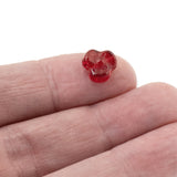 50 Garnet Red Trillium Flower Beads, 9mm Czech Glass Flowers for Jewelry Making