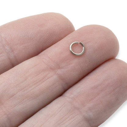 Gray Niobium Jump Rings 5mm, 20G Hypoallergenic Jewelry Making, 20-Pack USA Made