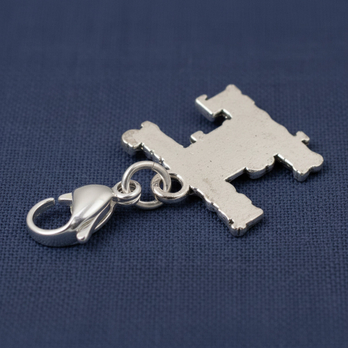 Support the Troops Clip-On Charm, Silver Metal Alloy, Lobster Clasp, 1.5 Inch