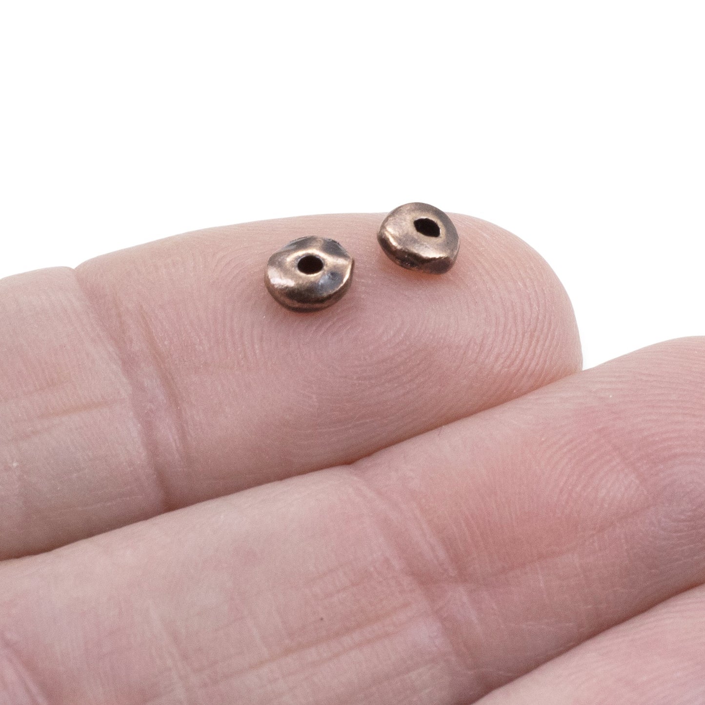 Antique Copper Nugget Beads: Organic Pewter Spacers 5mm 25 Pack Jewelry Making