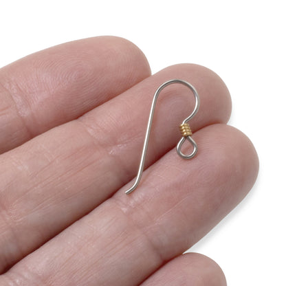 10 Gray Niobium Ear Wires + Copper Coil - Hypoallergenic Earring Hooks