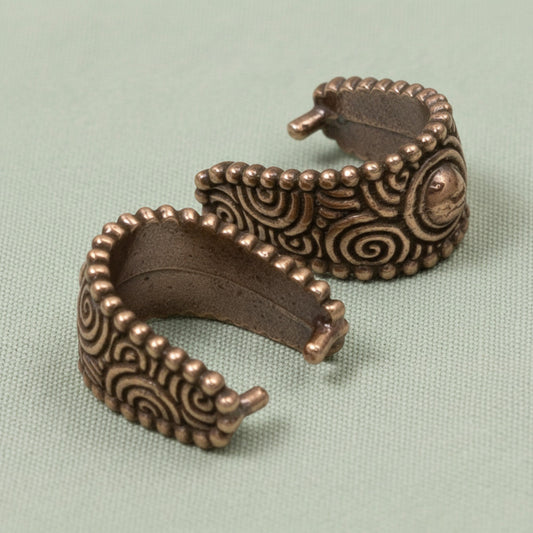 Copper Spiral Pinch Bails: Antique Copper Plated Pewter Pendant Holder 4 Pack