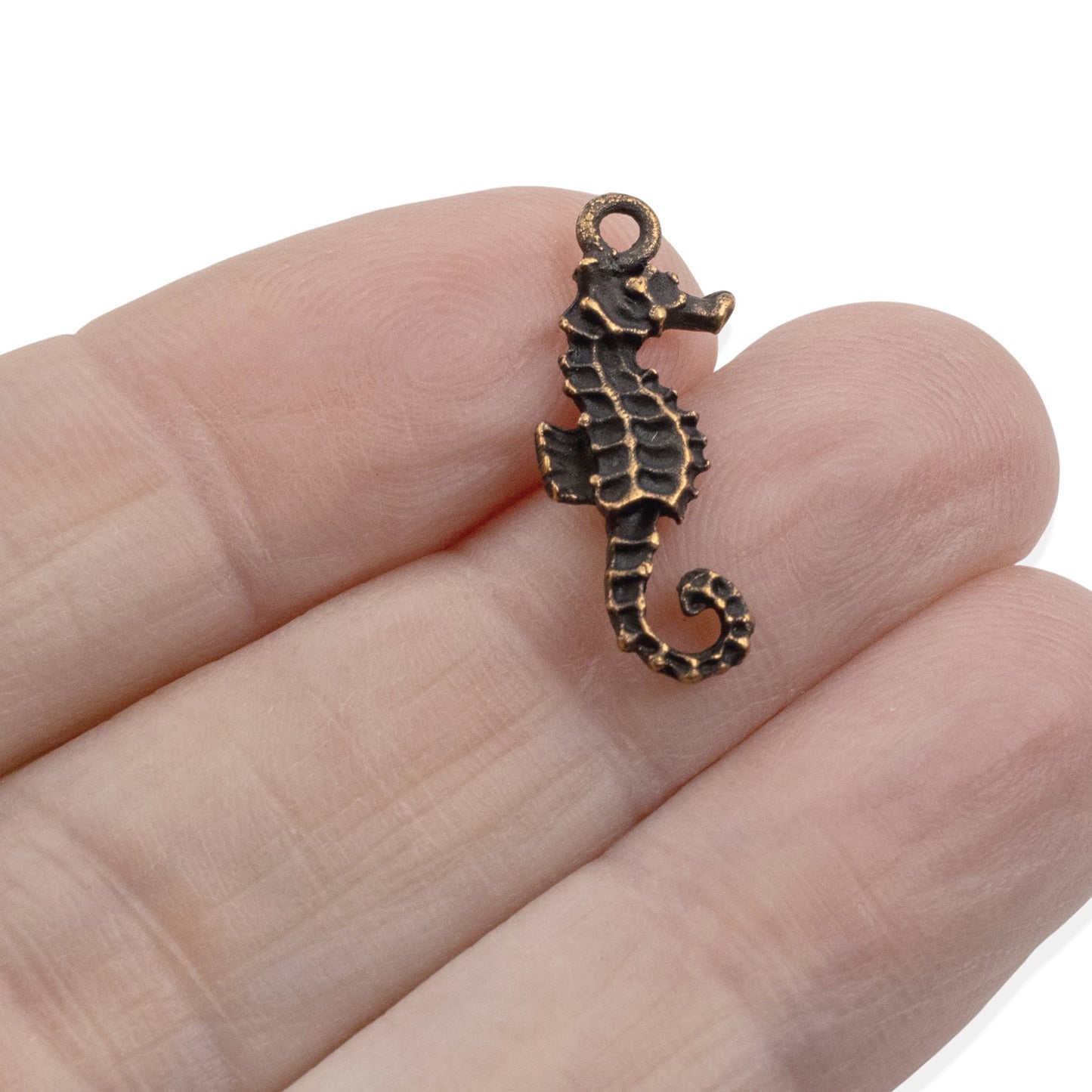 Seahorse Charms: 2Pc Antique Copper Pewter 22mm Ocean Marine Life Animal Jewelry