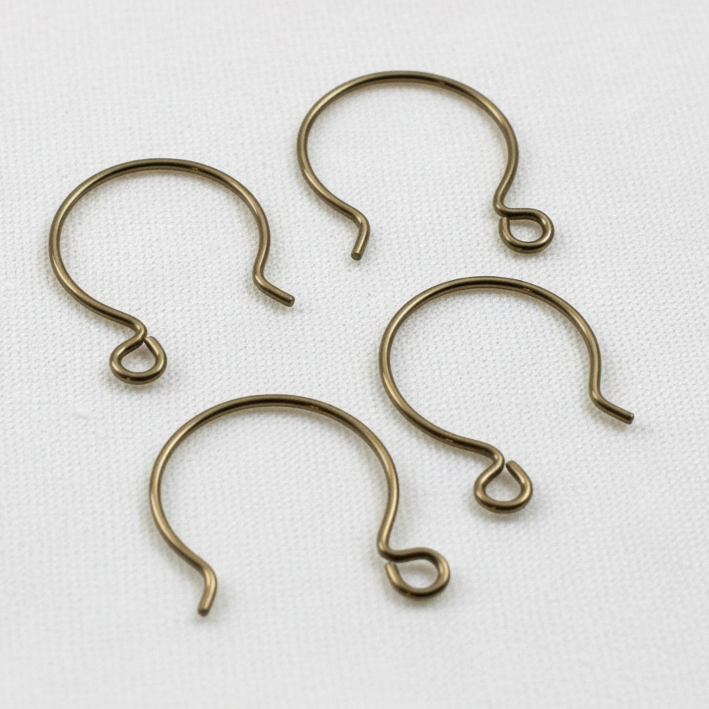 Antique Brass Niobium Circle Hoop Ear Wires, Hypoallergenic, USA Made, 4-Pack