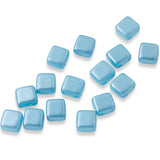 50 Pastel Aqua Blue Tile Mini Beads, 5mm 2-Hole Mini Squares for DIY Bracelets