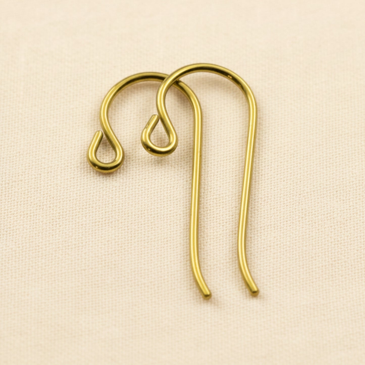 Yellow Niobium Small Loop Ear Wires: Hypoallergenic French Hook, 10-Pack