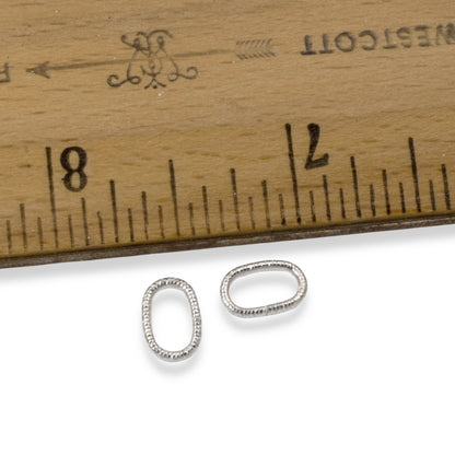 Oval Jump Rings Sterling Silver Plated, 10-Pack Nunn Design Textured Findings