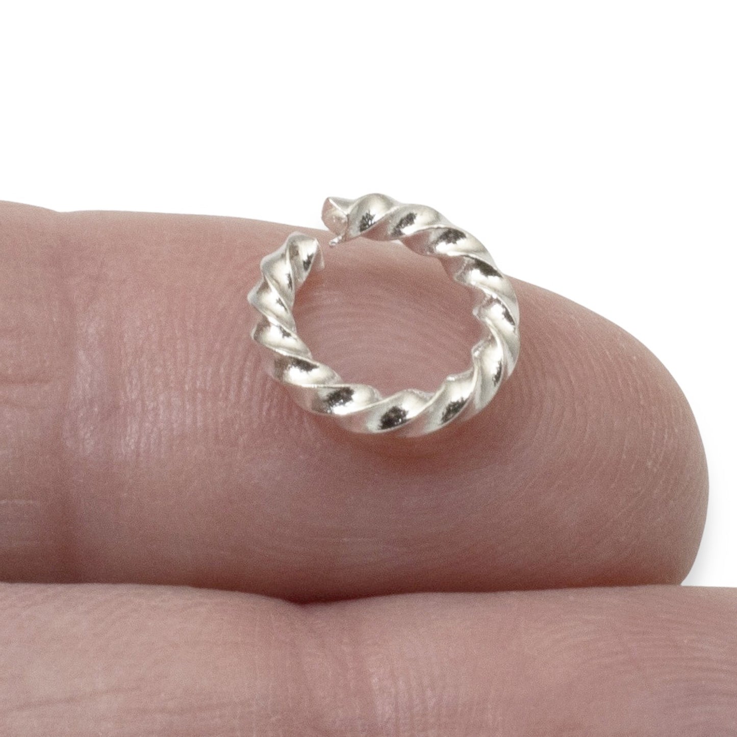 Large Bright Silver Rope Jump Rings: 10-Pack Charm Necklace Connectors