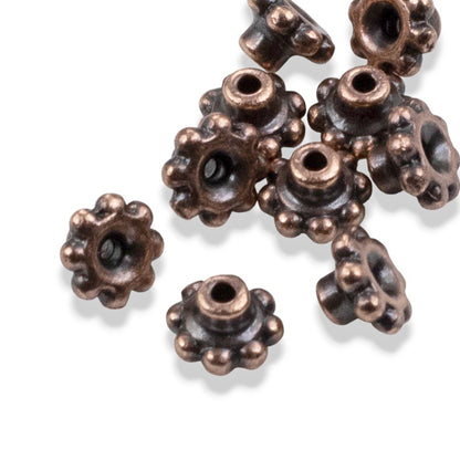 Antique Copper BeadAligners: Large Hole Bead Stabilizers Decorative Spacers 10-Pack