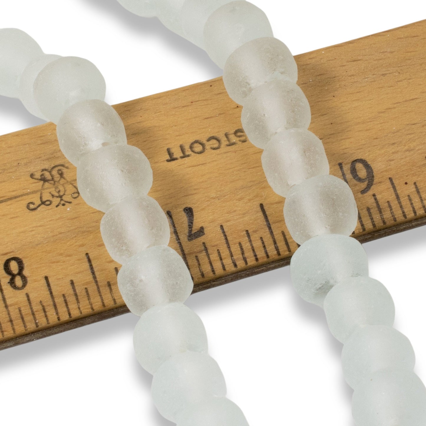 40 Earthy Seafoam Green Glass Beads, Recycled Rustic Style - Boho Jewelry Design