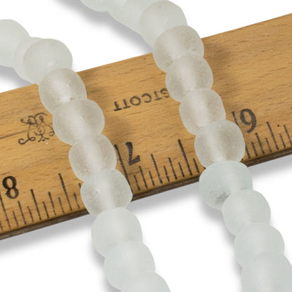 40 Earthy Seafoam Green Glass Beads, Recycled Rustic Style - Boho Jewelry Design