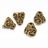 4 Gold Lily Cones, TierraCast Decorative Bead Caps for Elegant Jewelry Making