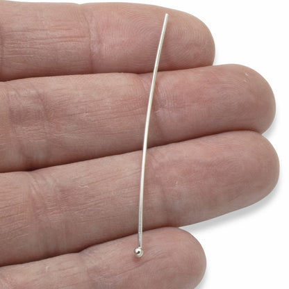 Silver Plated 2" Ball Head Pins, 20 Gauge, 20-Pack Premium Jewelry Supplies