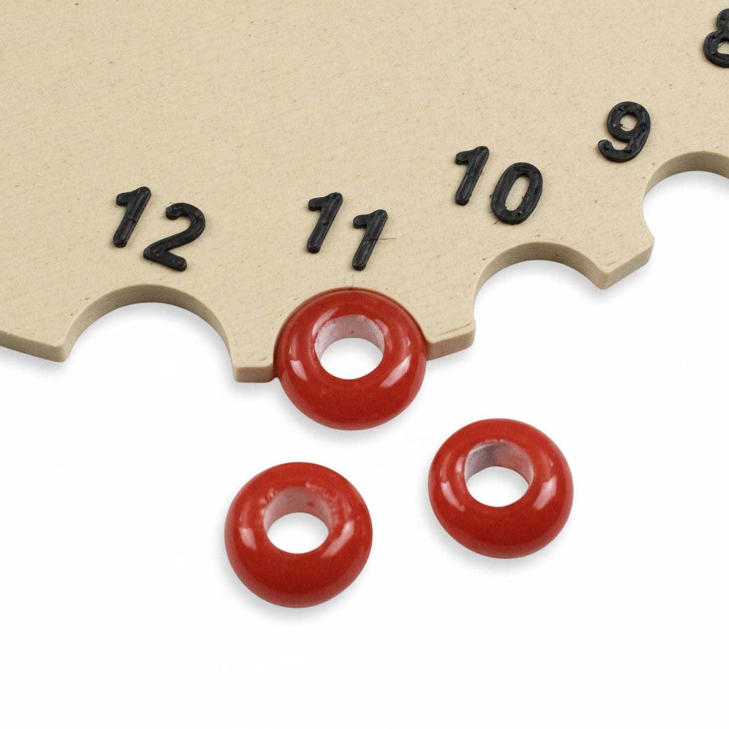 Red Rondelle Lampwork Beads: Indonesian Glass Large Hole 10mm Euro Style 10-Pack