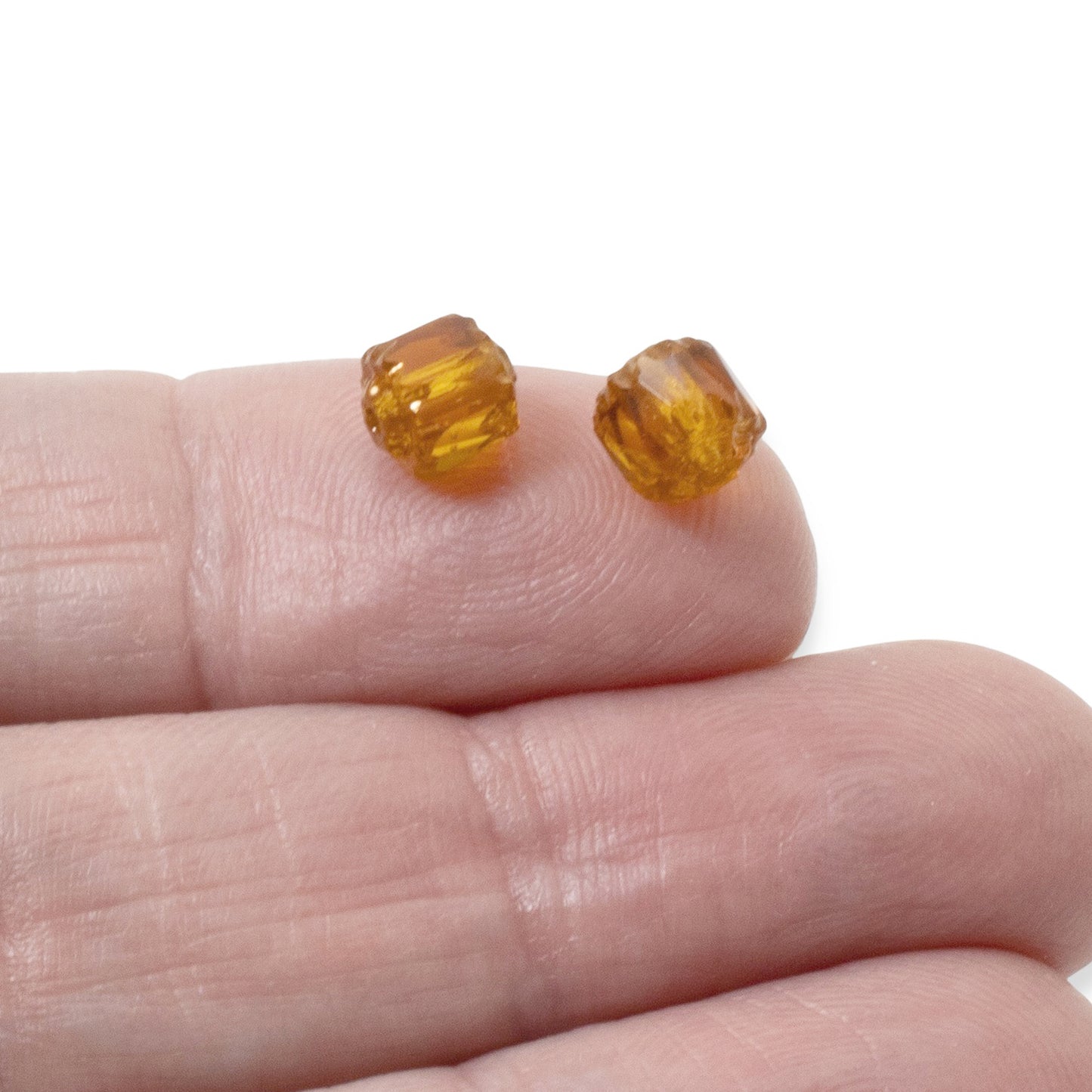 Topaz Faceted 6mm Crown Cathedral Beads, 25-Pack Czech Glass, Premium Jewelry Making Supplies