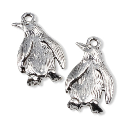 Penguin Charms 10-Pack Silver Metal Pendants Wildlife Animal Lover Accessories
