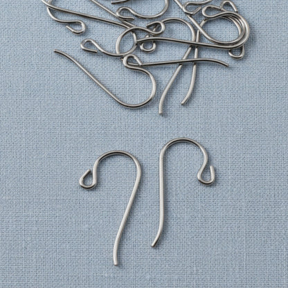 Niobium Ear Wires Gray: Hypoallergenic Small Loop French Hook 50-Pack