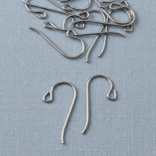 Niobium Ear Wires Gray: Hypoallergenic Small Loop French Hook 50-Pack