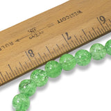 30 Spring Green 10mm Round Glass Crackle Beads for DIY Jewelry Making