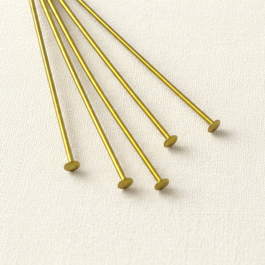 Yellow Niobium Head Pins 21G 1.5" Hypoallergenic USA Made 20pk