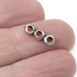 4 Pewter Nugget 3-Hole 5mm Spacer Bars, TierraCast Link for Multi-Strand Jewelry