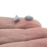 50 Chalk Lumi Blue Tango Triangle Beads, 6mm 2-Hole Czech Glass for Beadwork