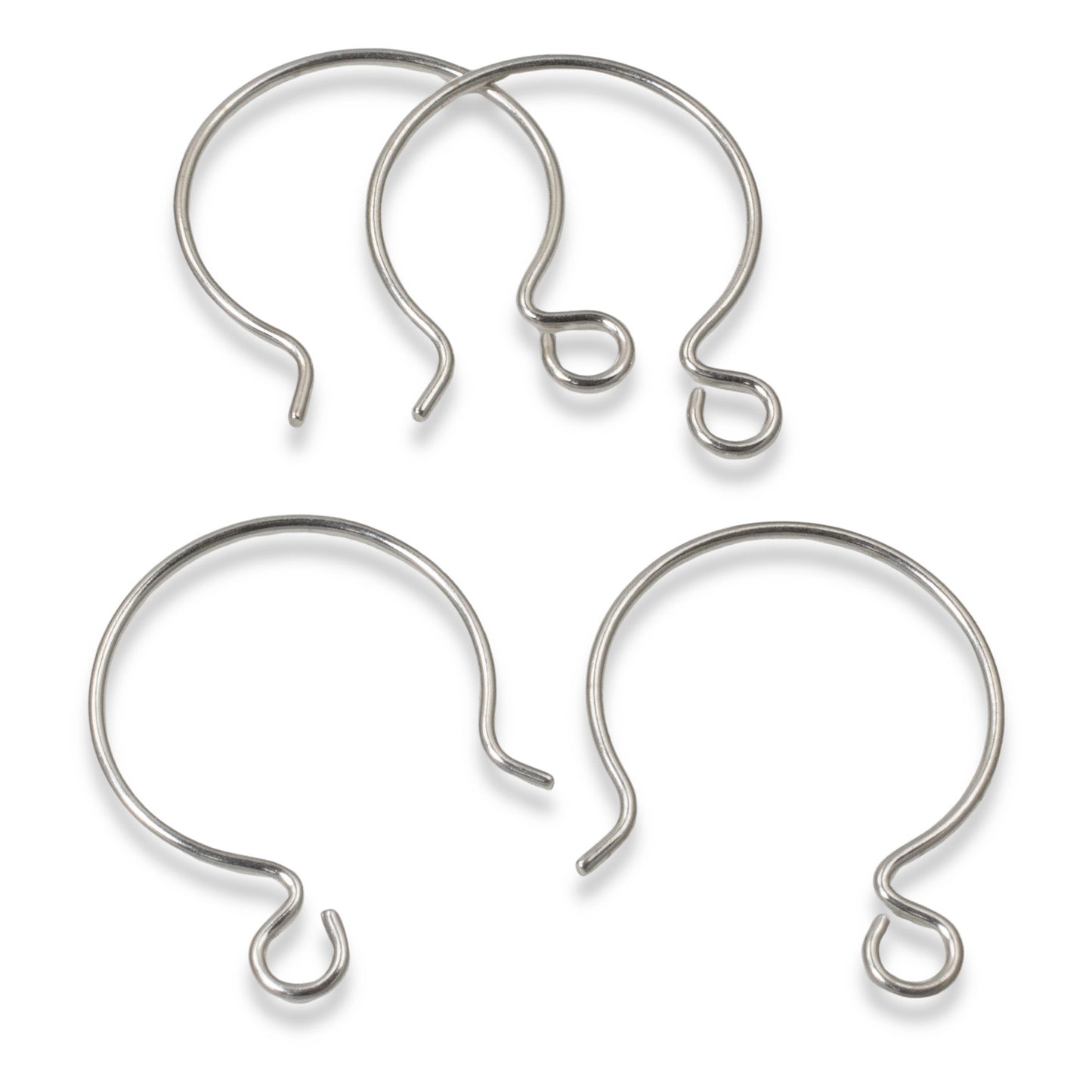 4Pcs Sterling Silver Hoop Ear Wires - Hypoallergenic DIY Earring Hooks, USA-Made