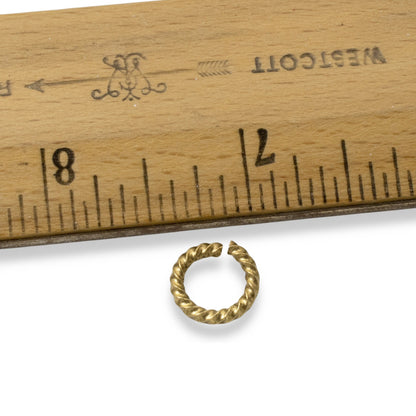 Large Antique Gold Rope Jump Rings: 10-Pack Charm Necklace Connectors