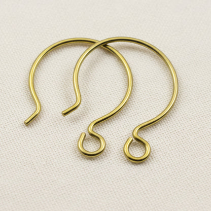 Yellow Niobium Circle Hoop Ear Wires, Hypoallergenic, USA Made, 4-Pack