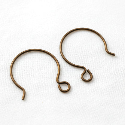 Hackberry Creek bronze niobium circle hoop ear wires for jewelry making, hypoallergenic and nickel-free