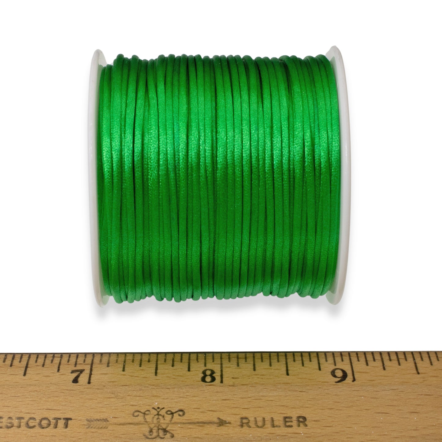 Vibrant 1mm Bright Green Satin Cord - 30m Spool for DIY Jewelry Making