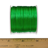 Bright Green Satin Nylon Cord - 1mm Smooth String - 30M Spool - DIY Jewelry Cord
