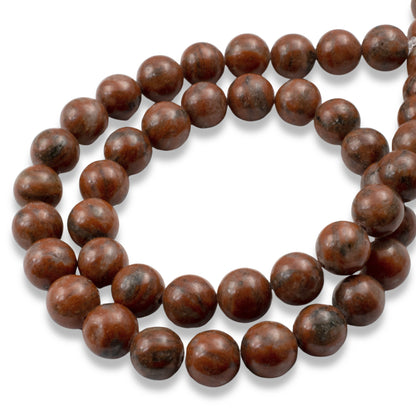 Brazil Agate 8mm Round Gemstone Beads Natural Brown 15" Strand Jewelry Making