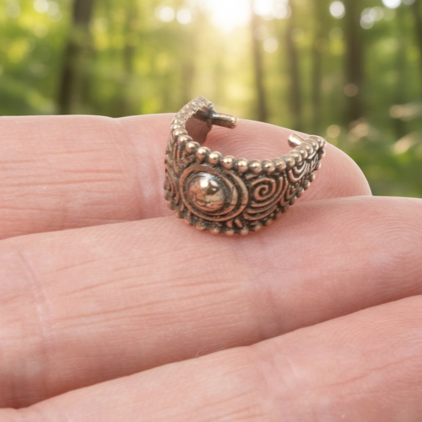 Copper Spiral Pinch Bails: Antique Copper Plated Pewter Pendant Holder 4 Pack