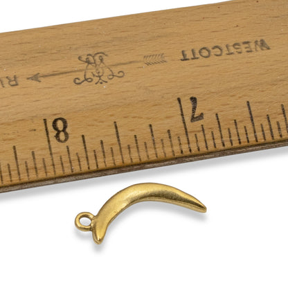 Primitive Moon Charms Gold: Celestial Crescent 24k Plated Jewelry Making 2-Pack