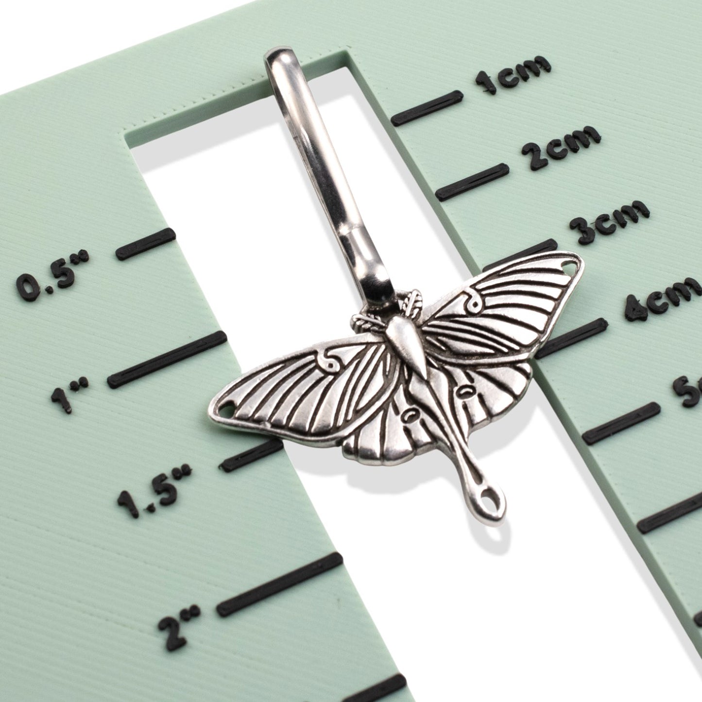 Luna Moth Zipper Pull: Silver Nature Accessory Heavy Duty Luggage Tag Backpack Charm Hiker Gift Outdoor Travel