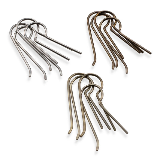 Warm Neutrals Niobium Regular Leg Earring Hooks: 12-Pack Hypoallergenic Ear Wire Blanks for Sensitive Ears USA Made