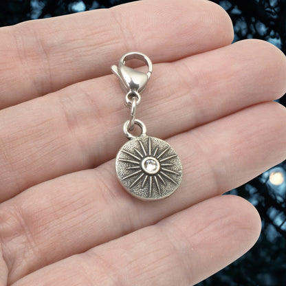 Starry Night Clip-On Charm, Celestial Moon Star Crystal, Dual-Sided Cosmic Jewelry, Astronomy Gift, Mystical Accessories, 1.5in