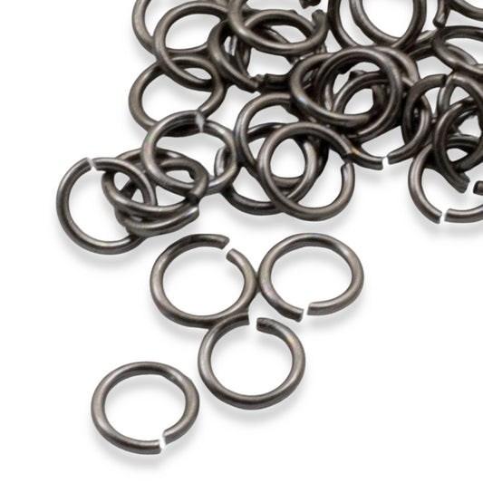 100-Pack Black 20 Gauge Round Jump Rings, 4mm Inside Diameter