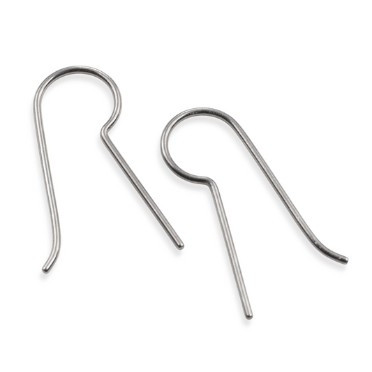 Hackberry Creek titanium ear wire blanks with straight legs for custom jewelry making, hypoallergenic and nickel-free.