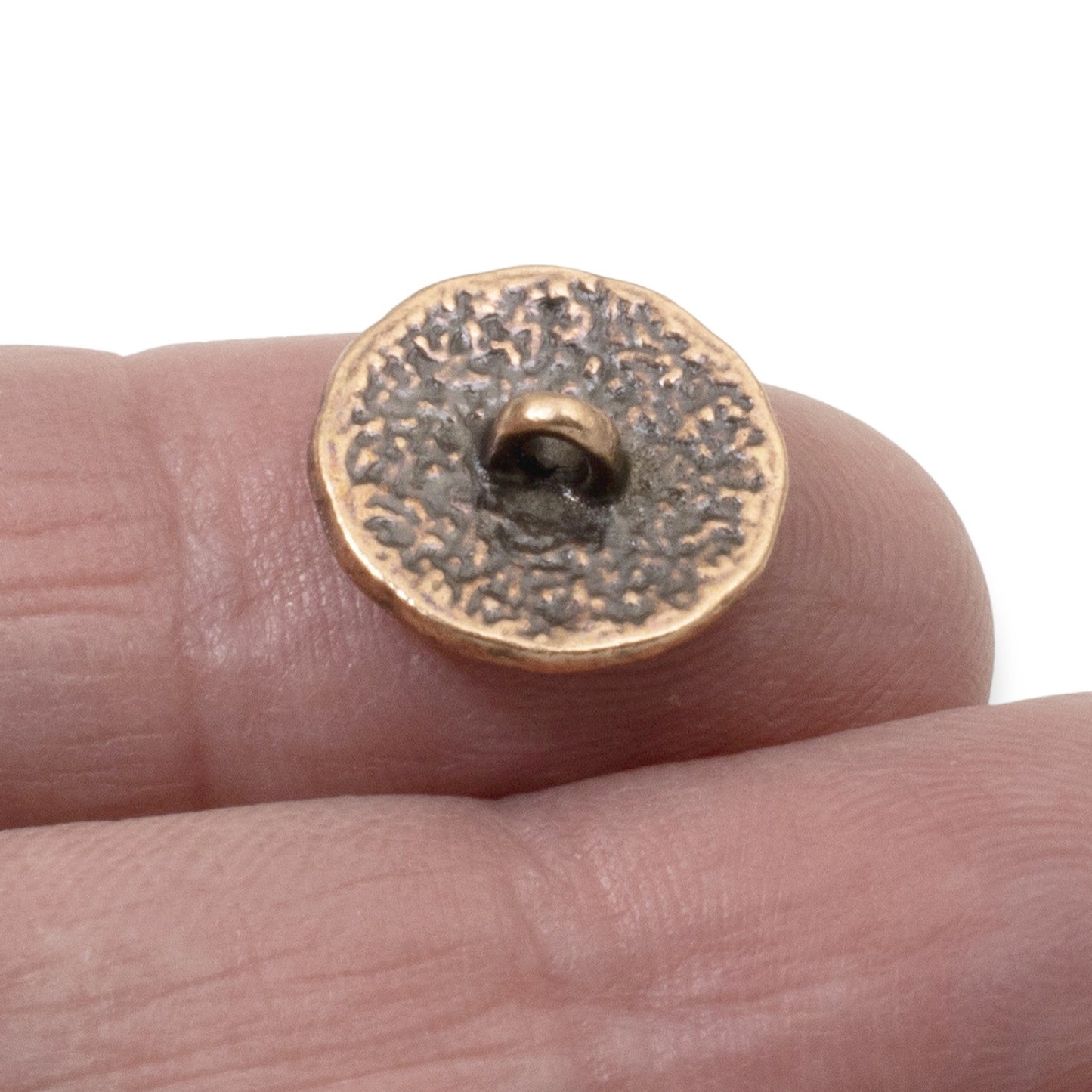 Copper Vignette Buttons, 4-Pack Floral Metal Shank Buttons for Wrap Bracelets