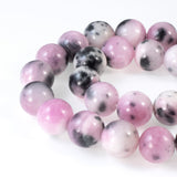 30-Pack Pink & Gray Jade Beads, Elegant 10mm Dyed Jade for Jewelry Making