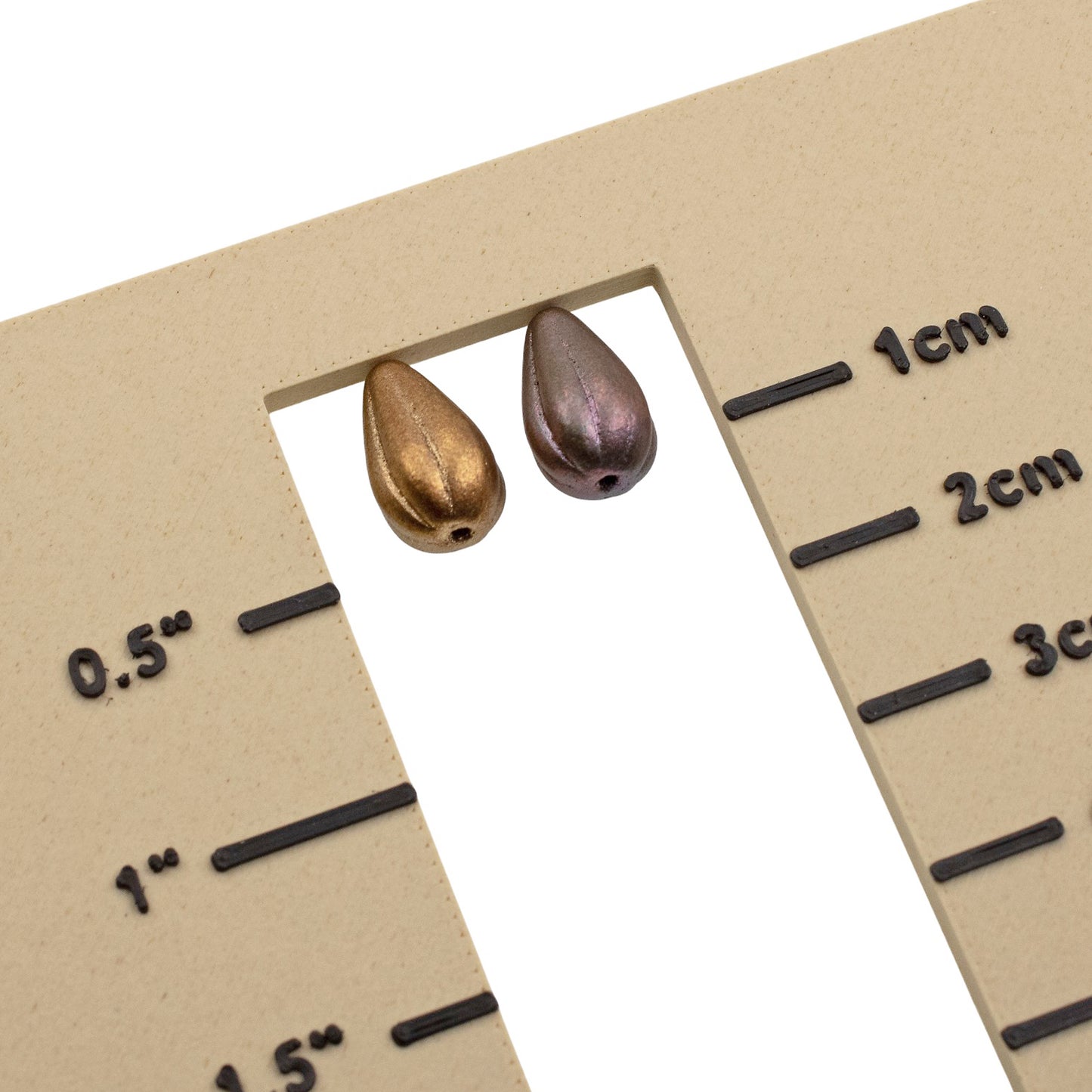 Metallic Rainbow Mix Teardrop Beads: Czech Glass Raven's Journey 13x8mm 8-Pack Gold Bronze Rose Artisan Variety