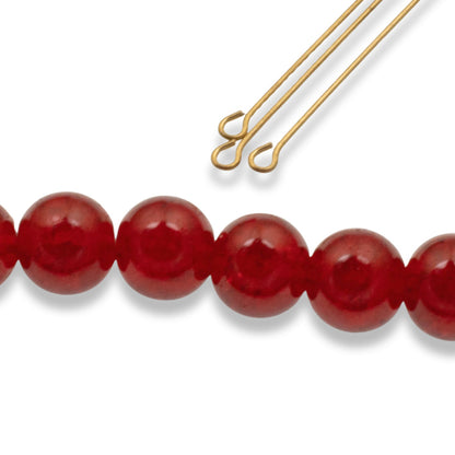 Red Glass Crackle Beads: 10mm Round Christmas Holiday Jewelry Making 30-Pack