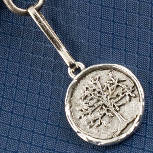 Tree of Life Zipper Charm, Pewter Bag Accessory, Keychain Clip, Purse Decoration