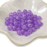 50 Crackle Glass Beads - Light Purple - 8mm Round Bead Pack - Jewelry Supply