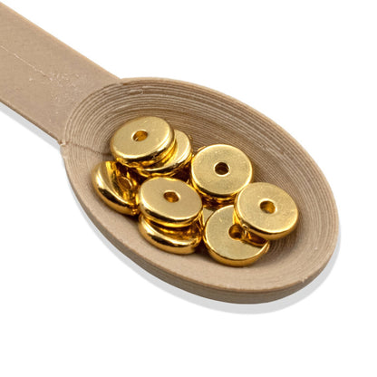 Gold Disk Spacer Beads 7mm: 24k Gold Plated Heishi 10-Pack Contemporary Design